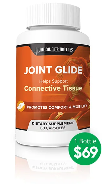 A single bottle of Joint Glide joint-support capsules