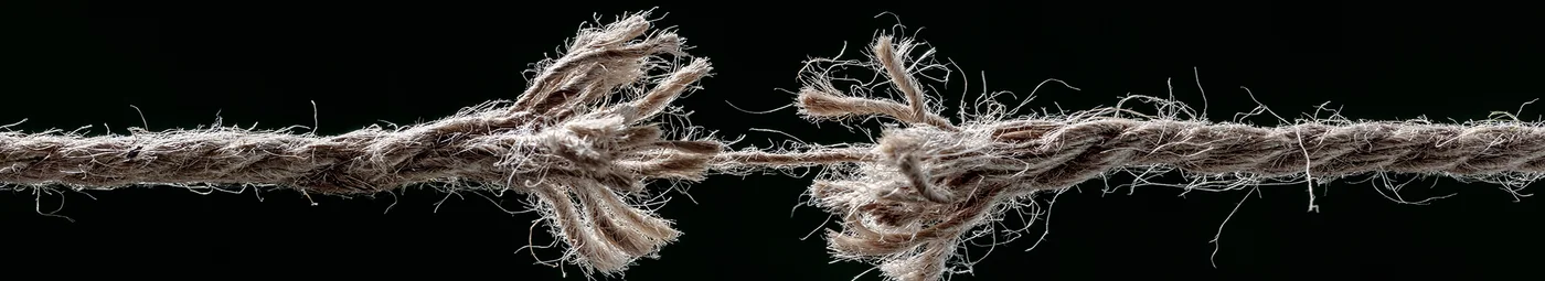 A fraying rope, a metaphor for connective tissue under strain